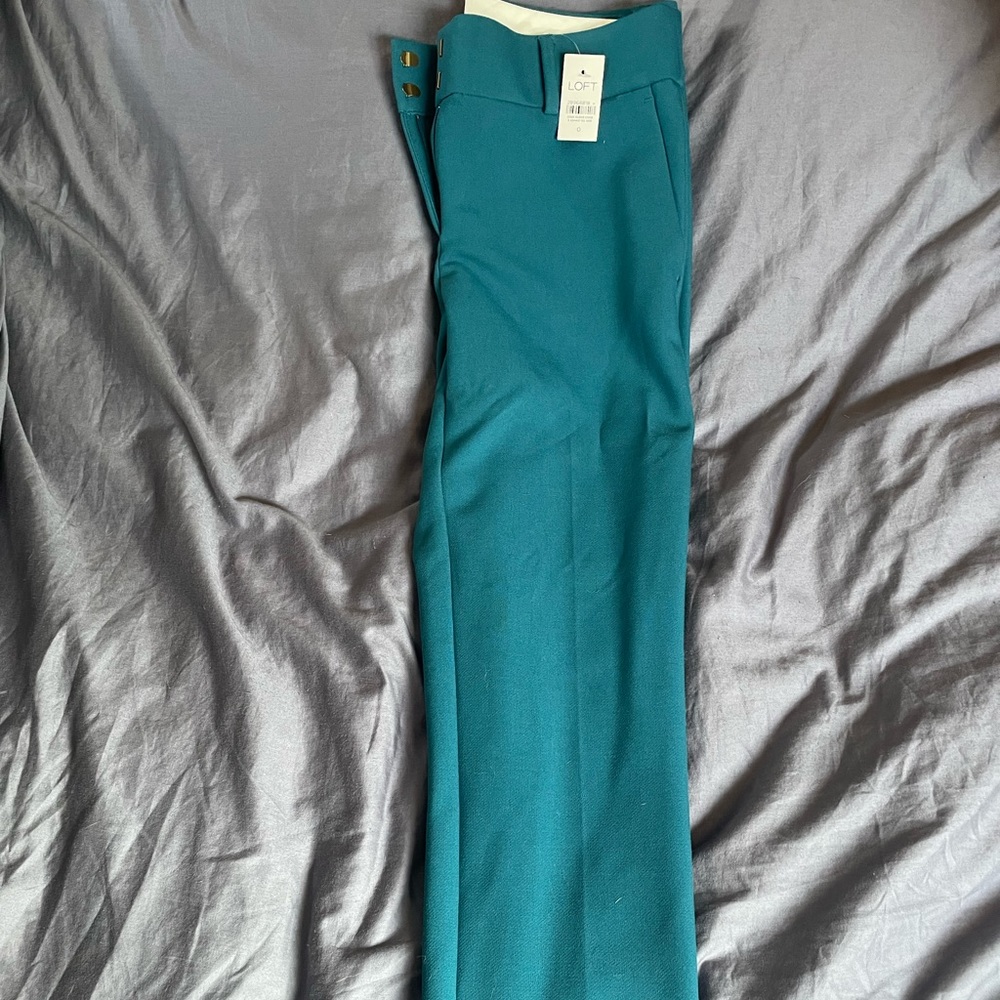 2 for $15 teal straight leg pants NWT from the Loft size 0